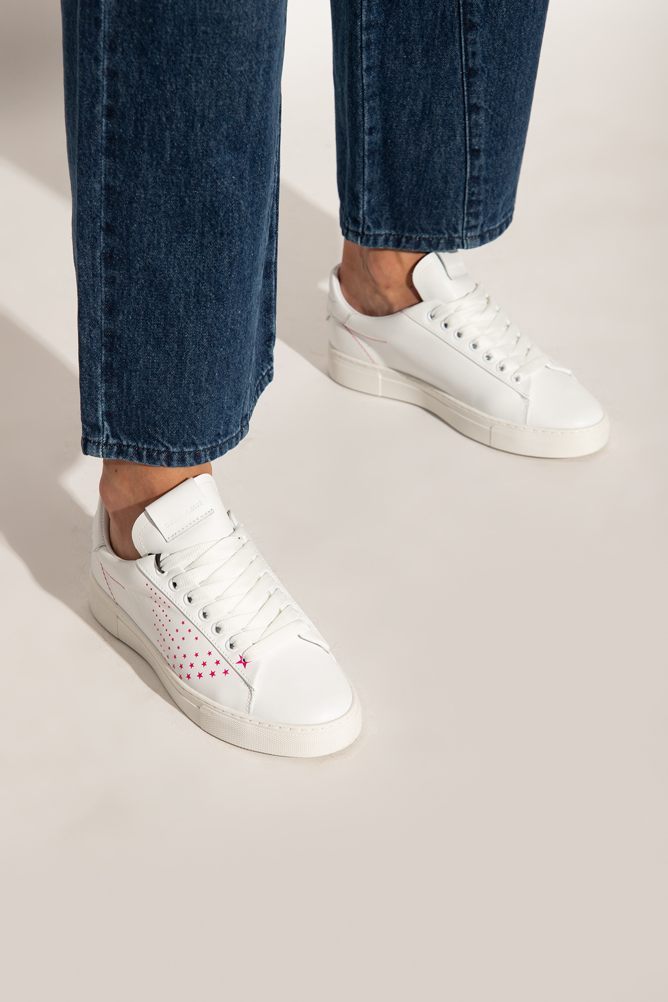 Armani jeans sales white sneakers